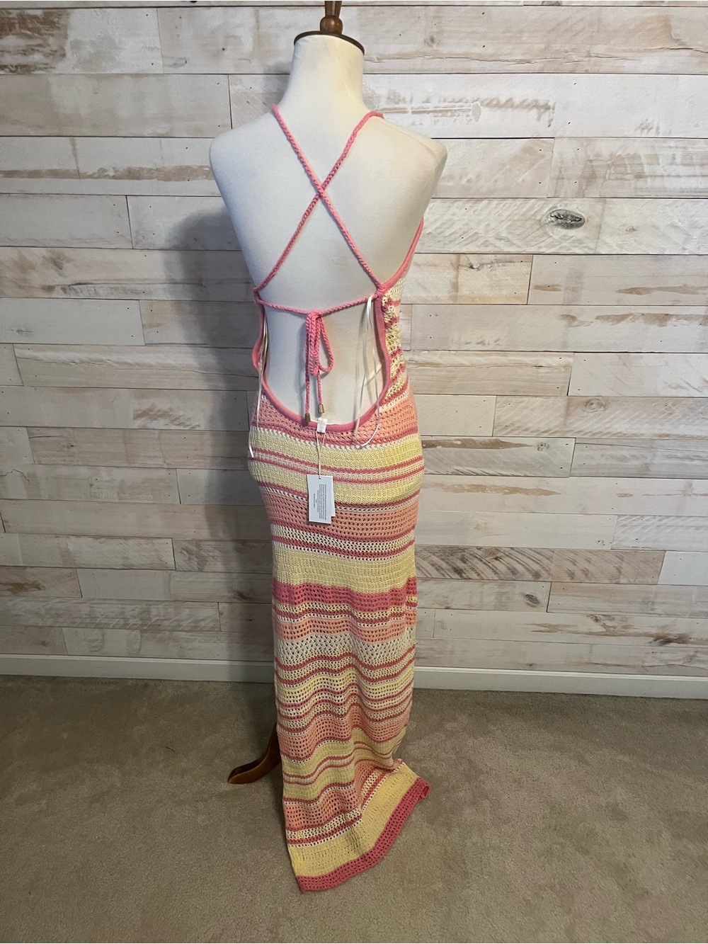 NWT L Space size L Hanna Montazamie Kaye Crochet Maxi Cover-Up Dress - Picture 7 of 11